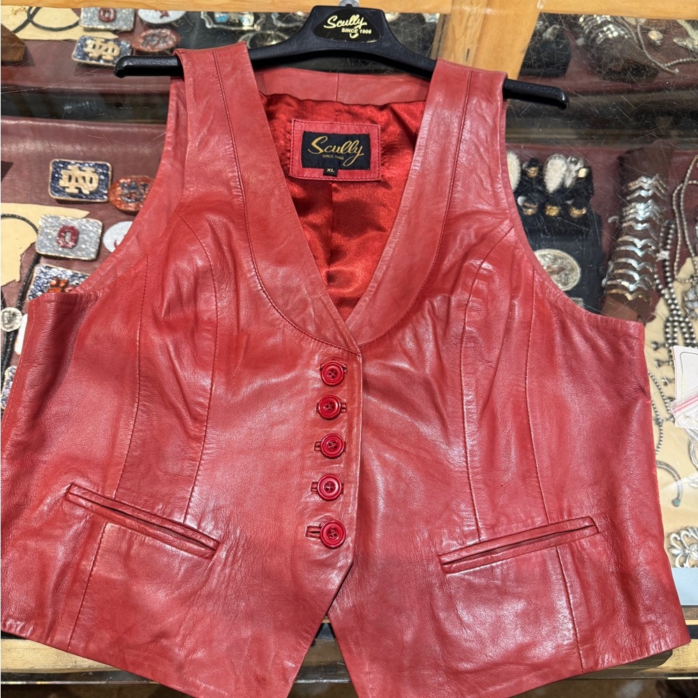 Scully Women's Red Leather Vest